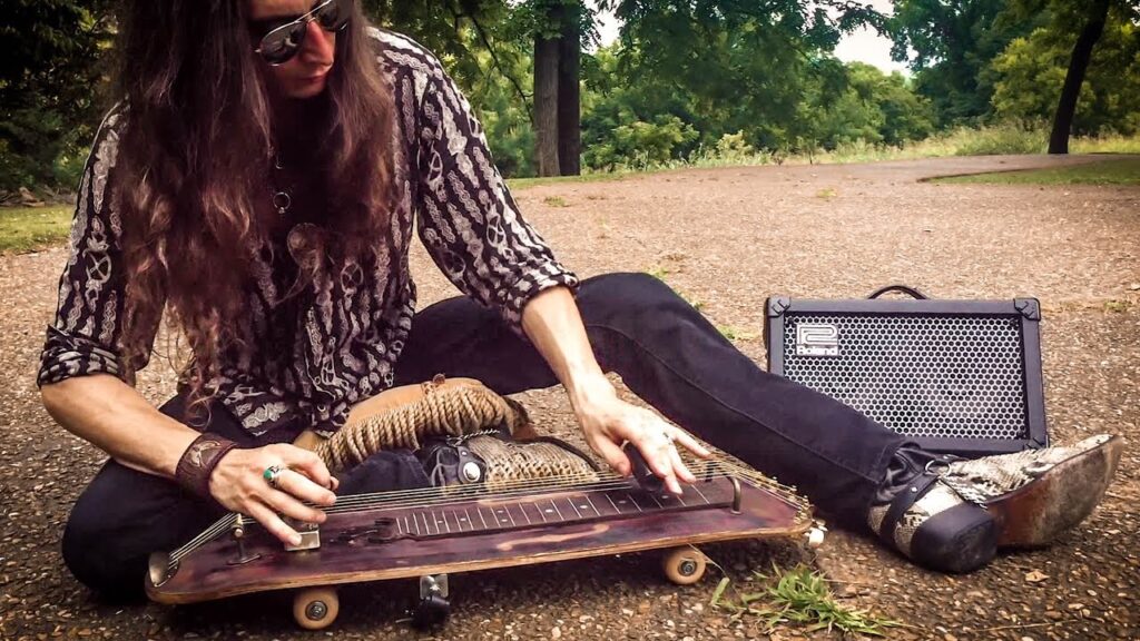 SKATEBOARD SLIDE GUITAR! Justin Johnson Open G Tuning